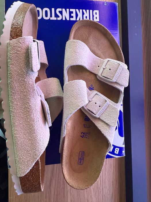 klapki Birkenstock 42 Regular zamsz beż