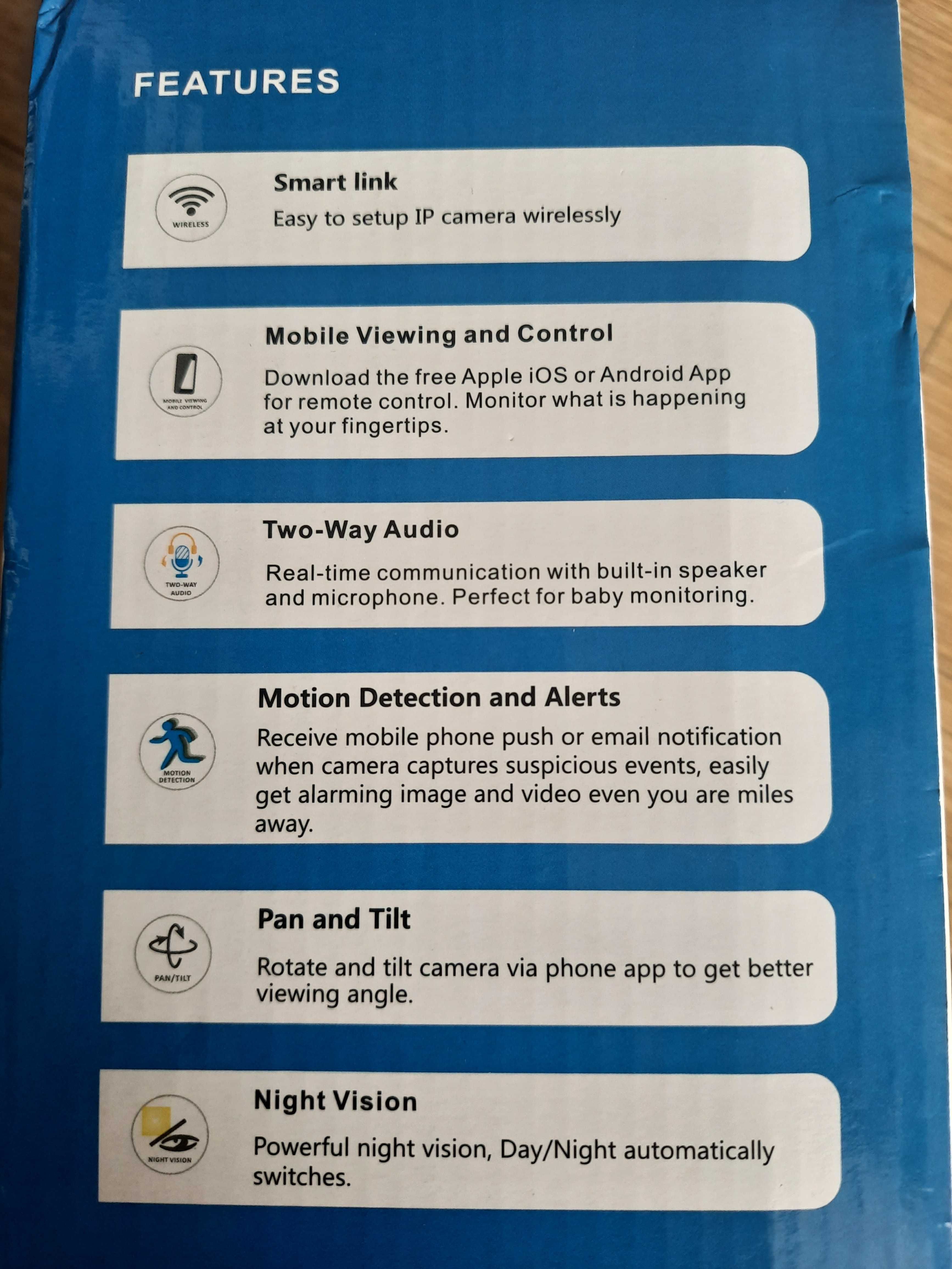 Bezprzewodowa Kamera wifi obrotowa nowa