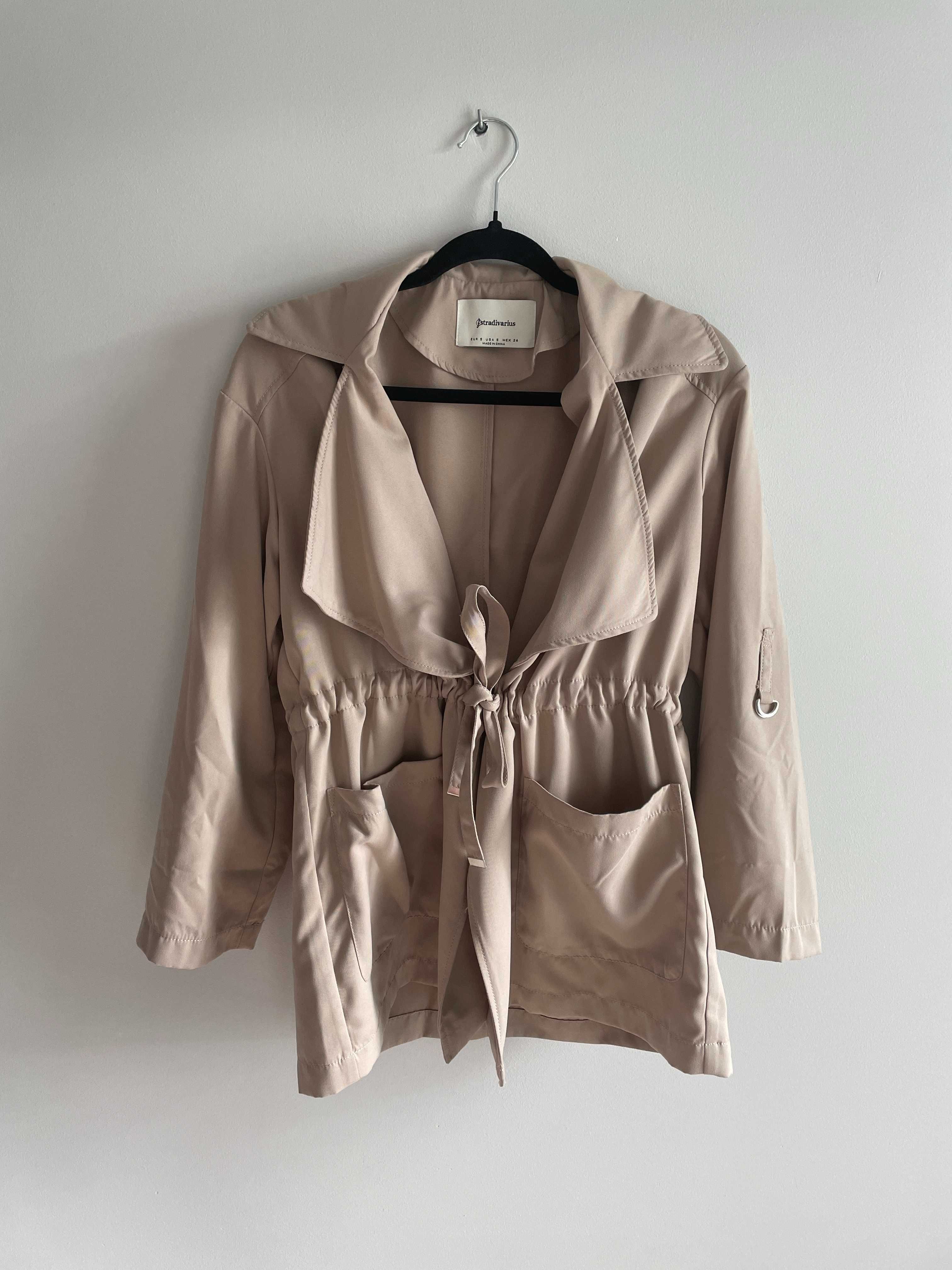 Płaszcz parka trench beżowy khaki elegancki