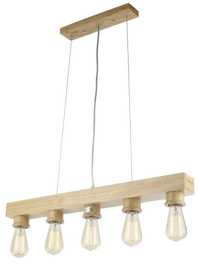 Lampa wisząca Velo E24, drewniana do salonu