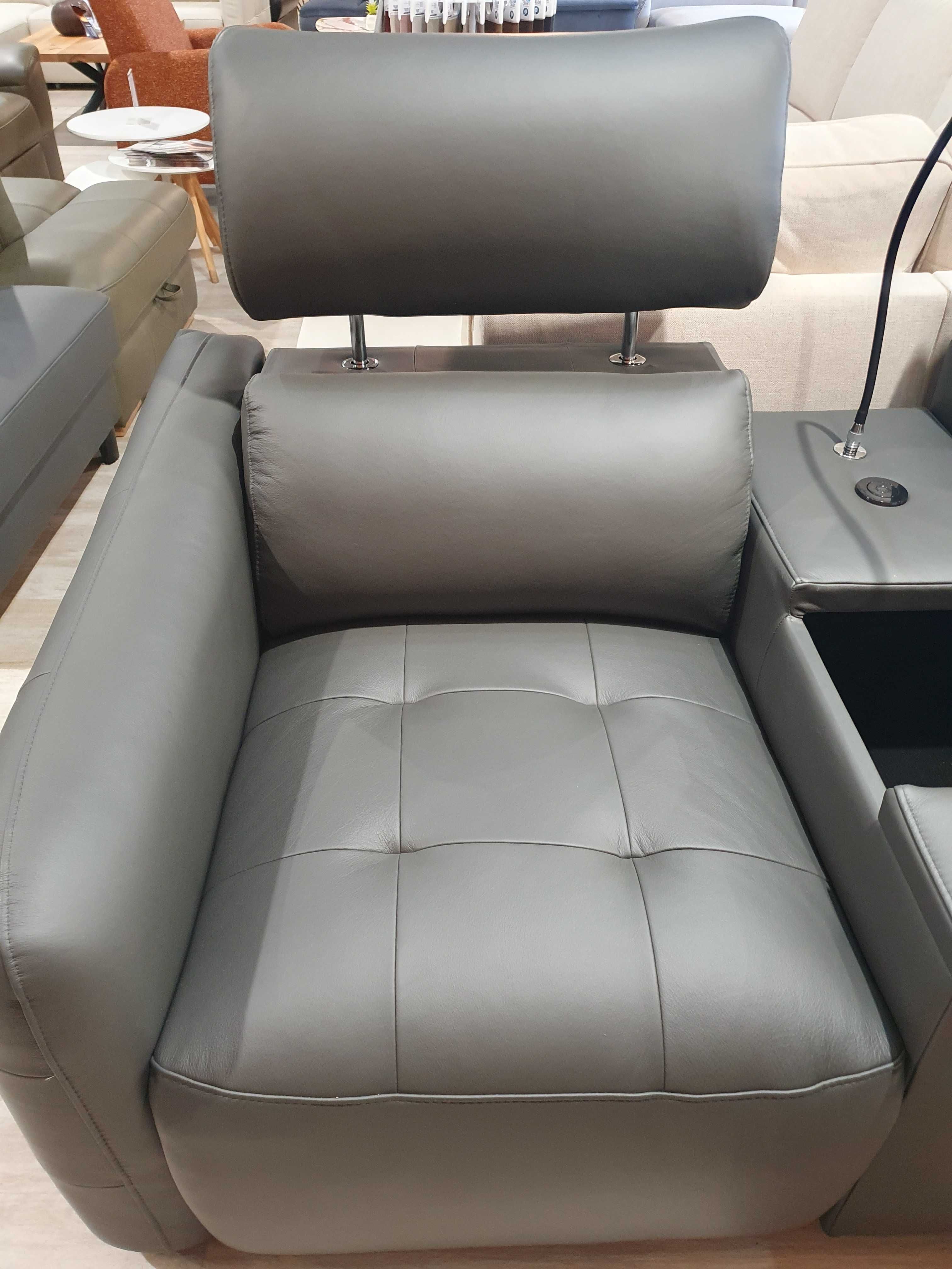 Narożnik z funkcją  DAVOS skóra PRESTIGE+Bydgoskie Meble Promocja 20%
