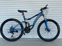 Горный велосипед двухподвесной 26 дюймов Синий