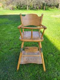 Krzesło do karmienia drewniane zabytek retro