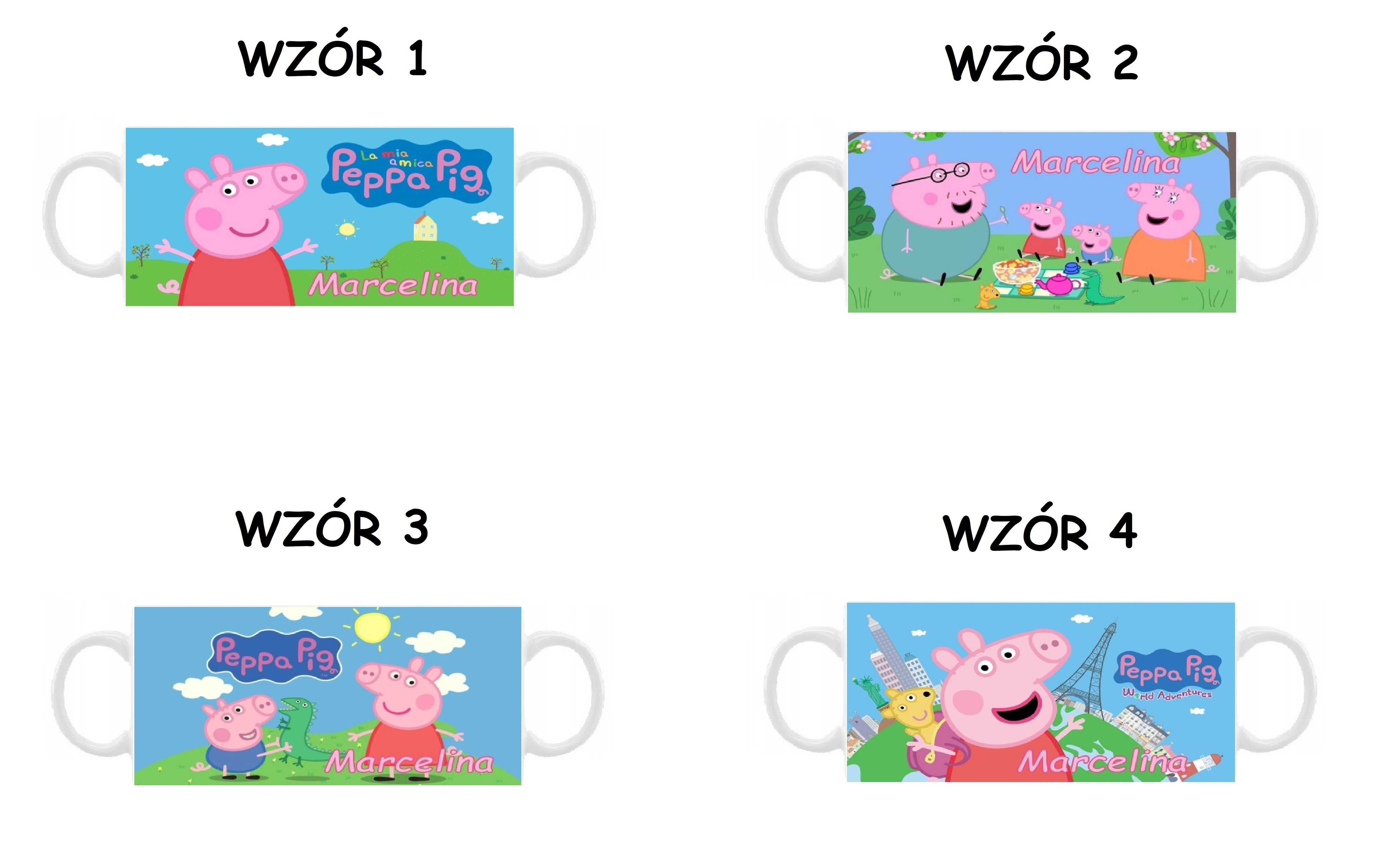 Kubek Peppa plus imię, różne wzory