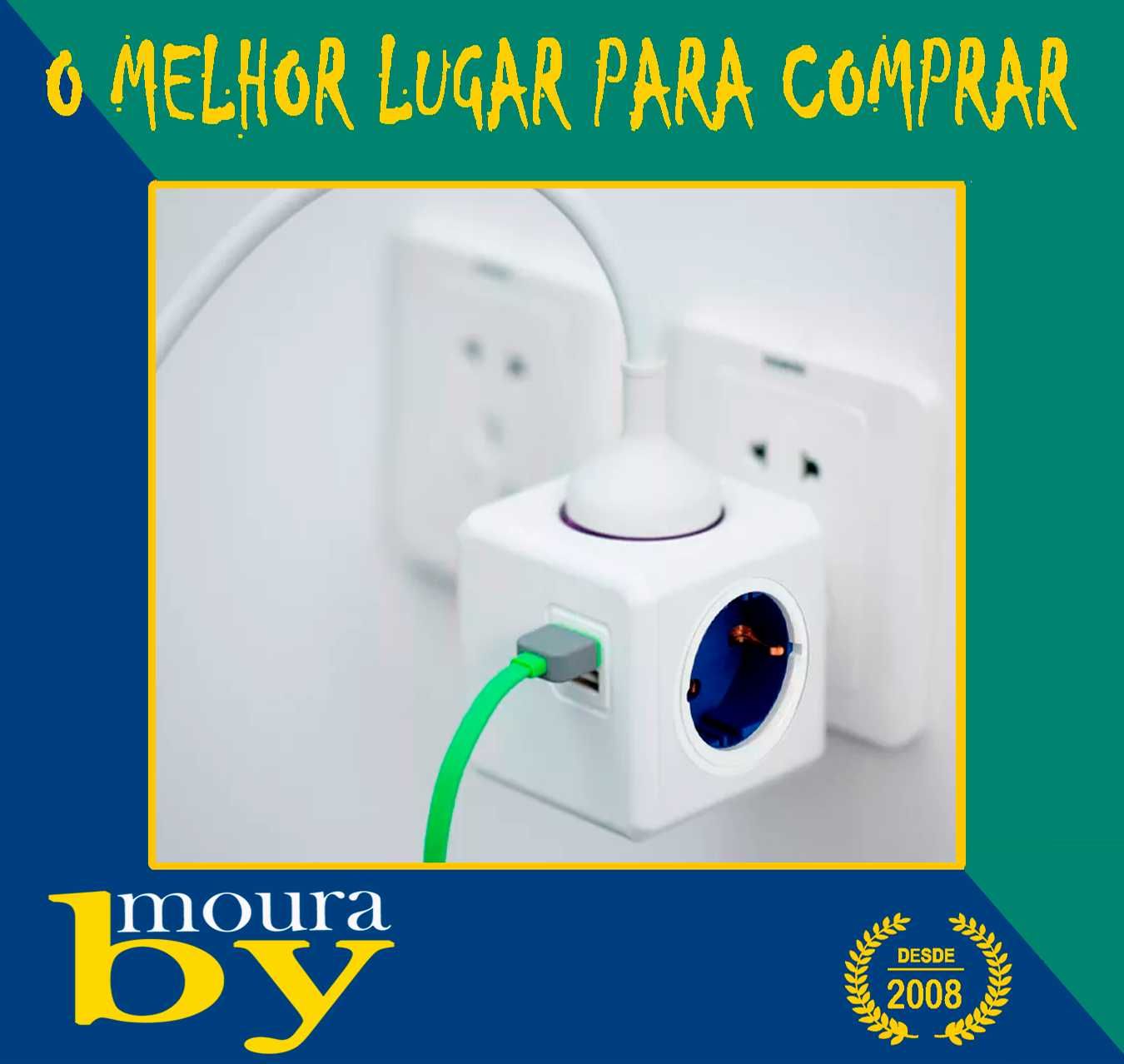 Cubo Magico eléctrico com tomadas eléctricas e 2 Portas USB