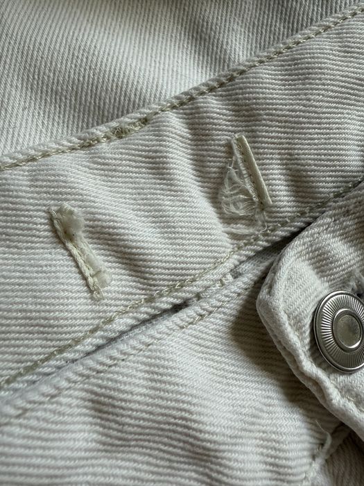 Jasne białe szerokie jesnsy cargo H&M 40/42 wysoki stan