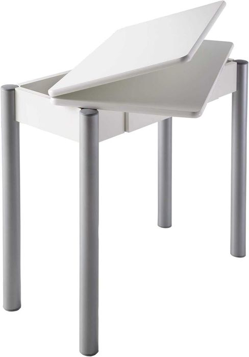 Mesa desdobrável branca com gaveta de cozinha jantar 80 x 40 a 80 x 78
