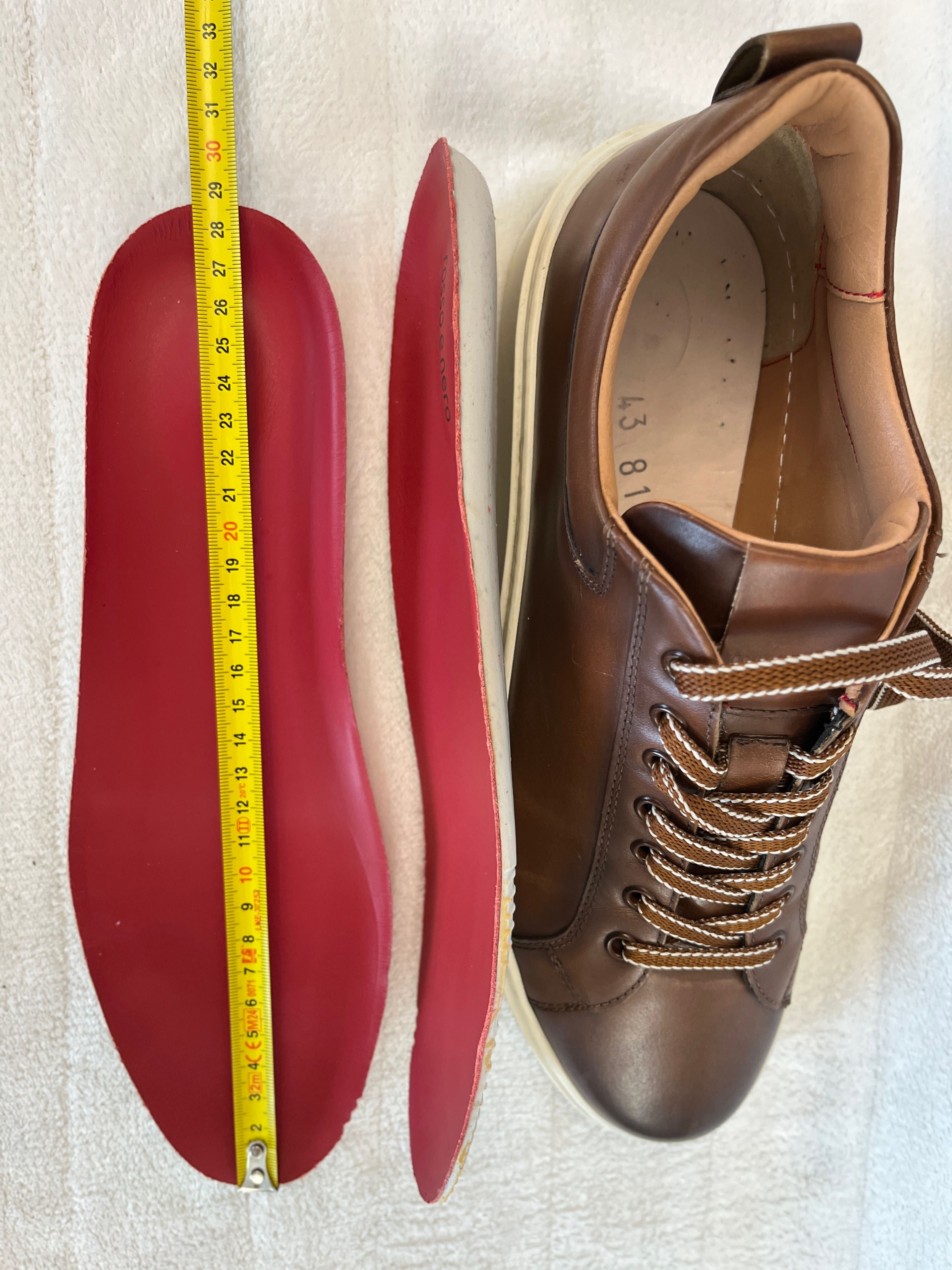 Rosso e Nero schuhe skórzane sneakersy męskie rozmiar 43