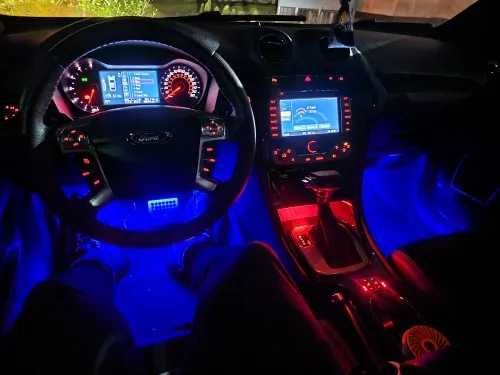 Светодиодная RGB подсветка салона, ног автомобиля с Bluetooth