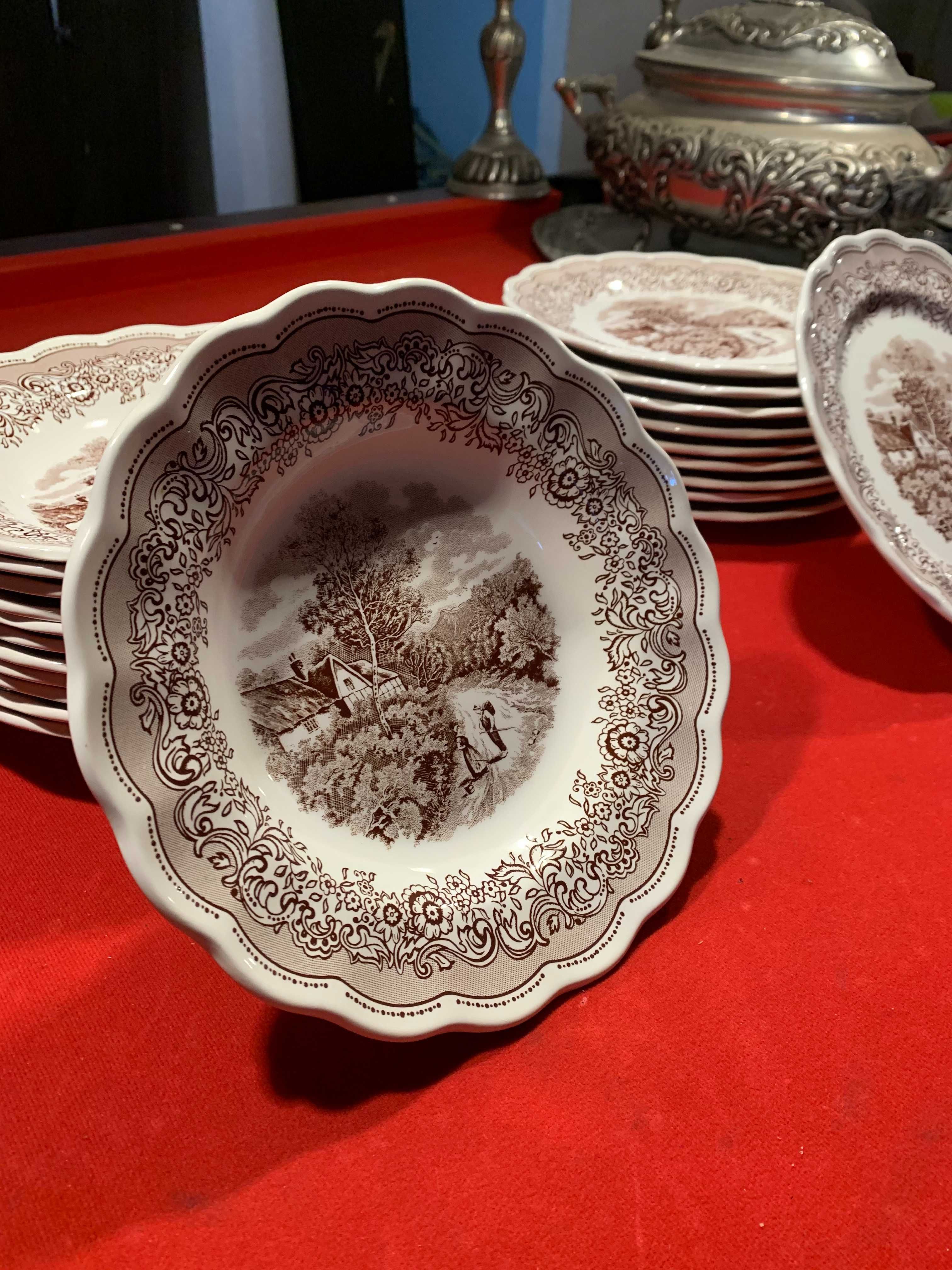 Pratos de coleção em Porcelana Louça *Swiss Landscape* Serviço 22pc