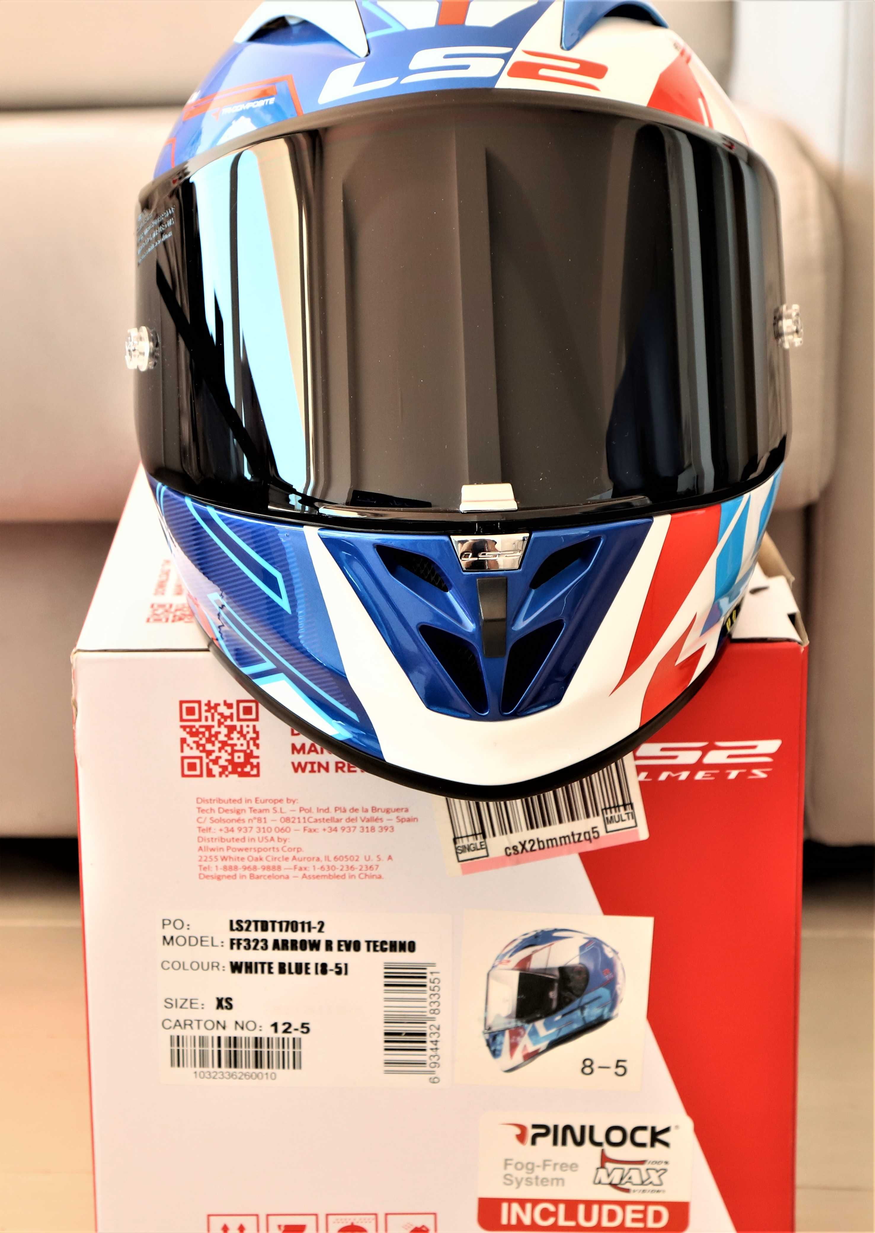 Capacete NOVO Ls2 ff323 Arrow R Carbono/Kev.35% Descon+Pinlock.Tm L-XL