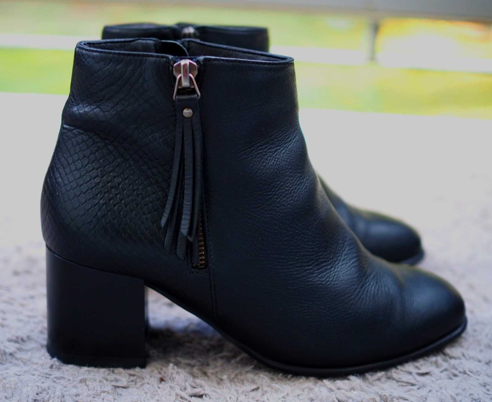 Kozaki, botki, buty zimowe damskie od Lasocki. R. 37, czarne. Zadbane!