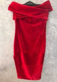 Sukienka czerwona czarna elastyczna seksowna 36 ideał