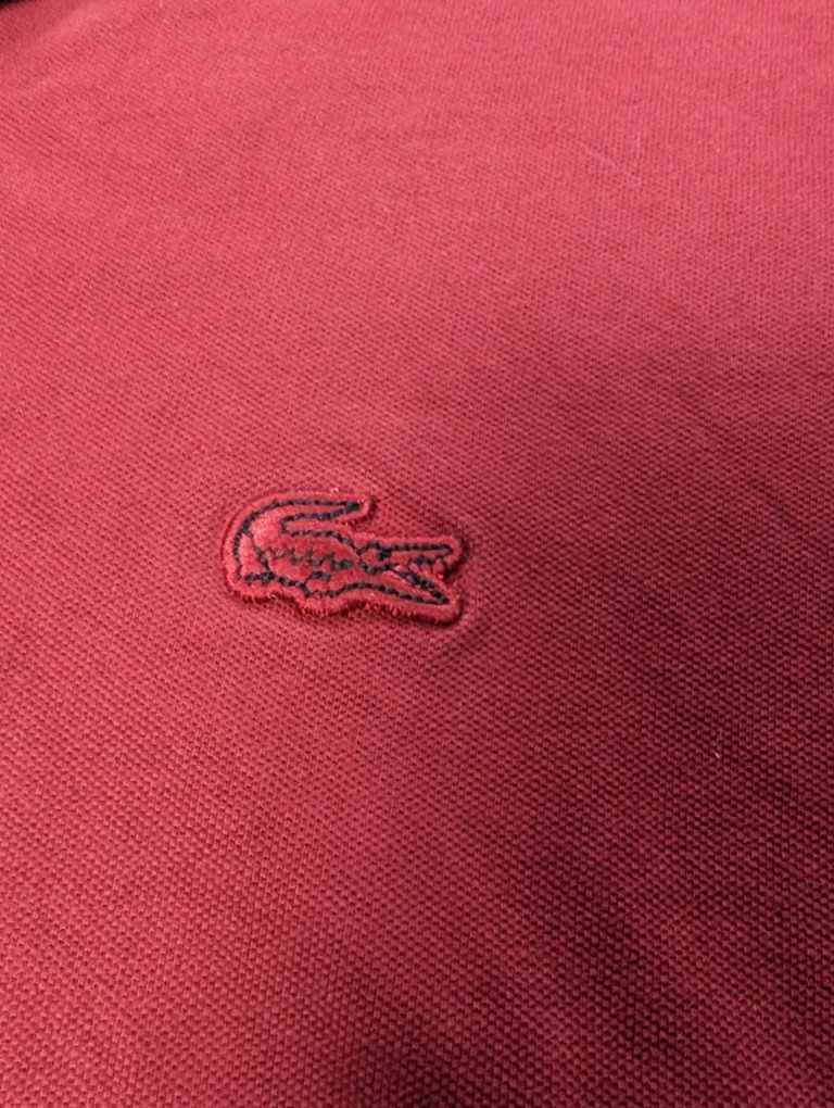 Czerwona koszulka polo polowka Lacoste