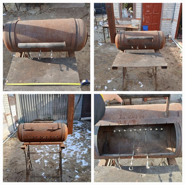 Мангал-коптильня с трубой