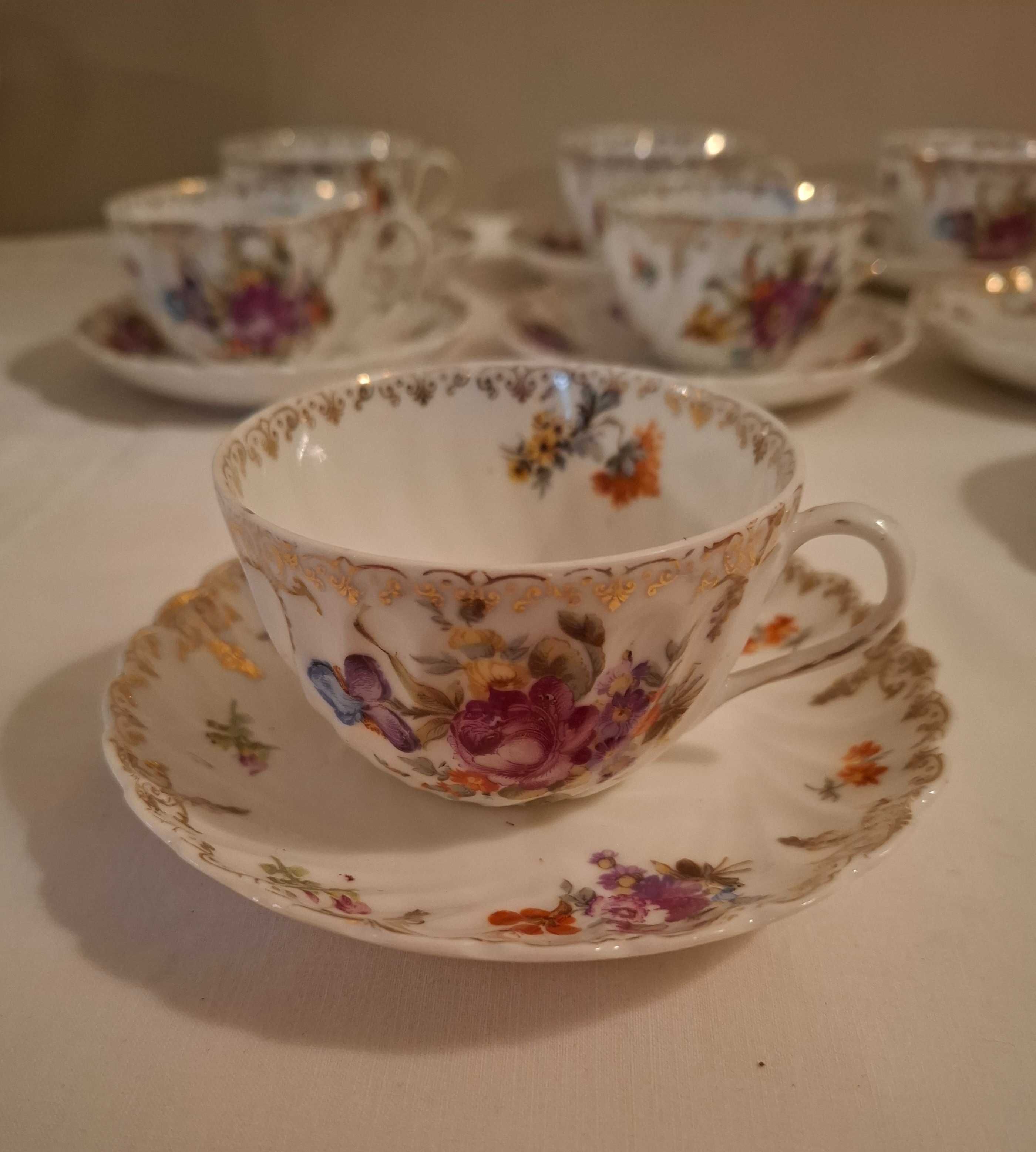 Chávenas de Chá Porcelana Prov Saxe ES Germany ( Muito Antigas )
