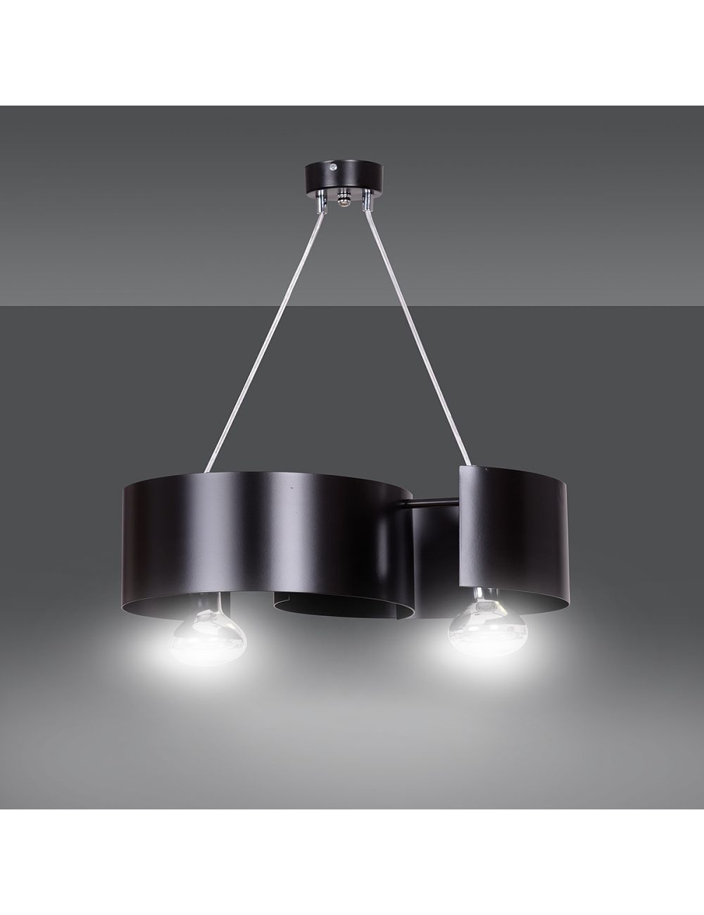 Lampa wisząca podwójna nowoczesna Vixon 44cm czarna Emibig