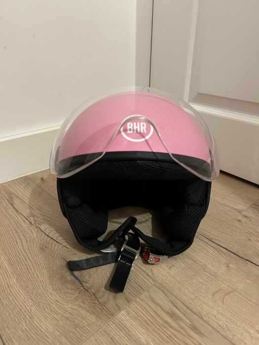 Kask na motocykl, skuter różowy damski