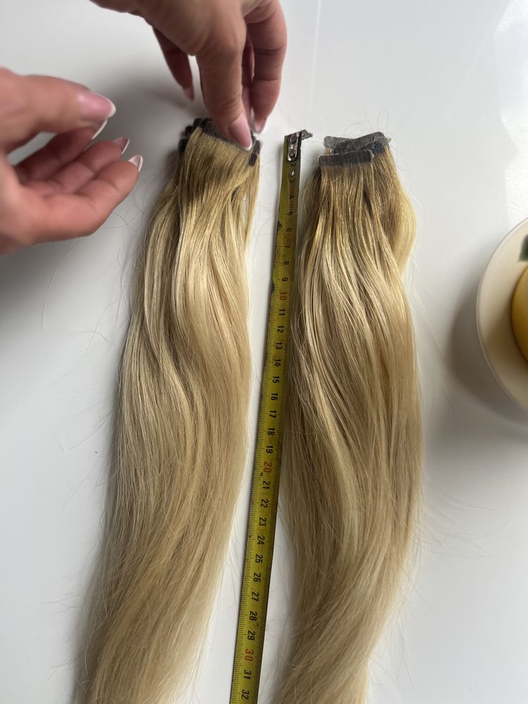 Włosy naturalne taśmy tape on blond