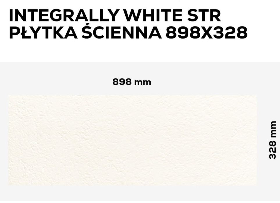 Płytki ścienne Tubądzin 898x328 Integrally White Str (całe opakowanie)