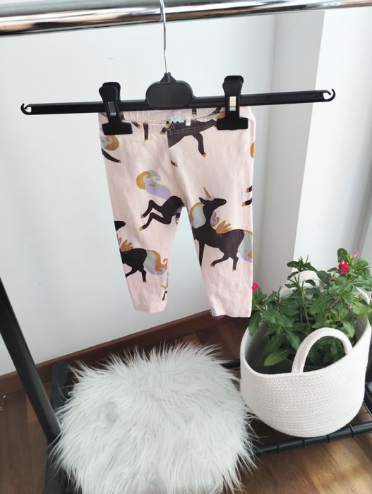Dzianinowe różowe legginsy w jednorożce Limited Edition r. 74 cm