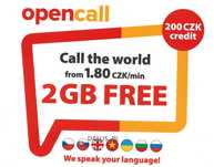 Czeska karta SIM OPENCALL 200 CZK + 2GB FREE Czeski starter SIM