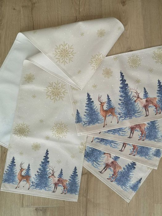 Komplet Świąteczny 2w1: bieżnik 178x33 oraz podkłady