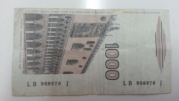 Nota de Mil Liras Italianas de 1982