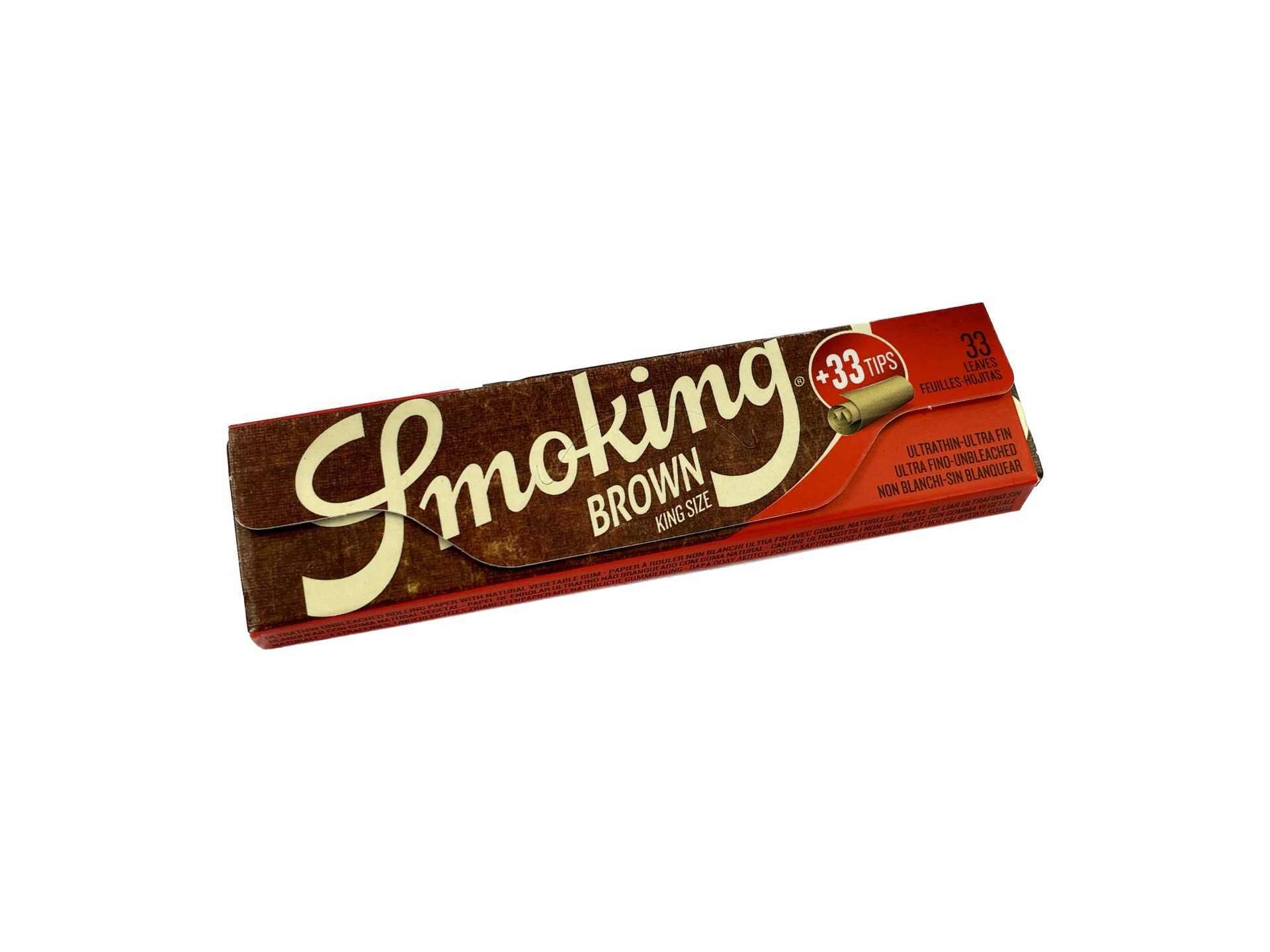 Mortalhas Smoking Brown KingSize com filtros - 33 papeis e 33 filtros