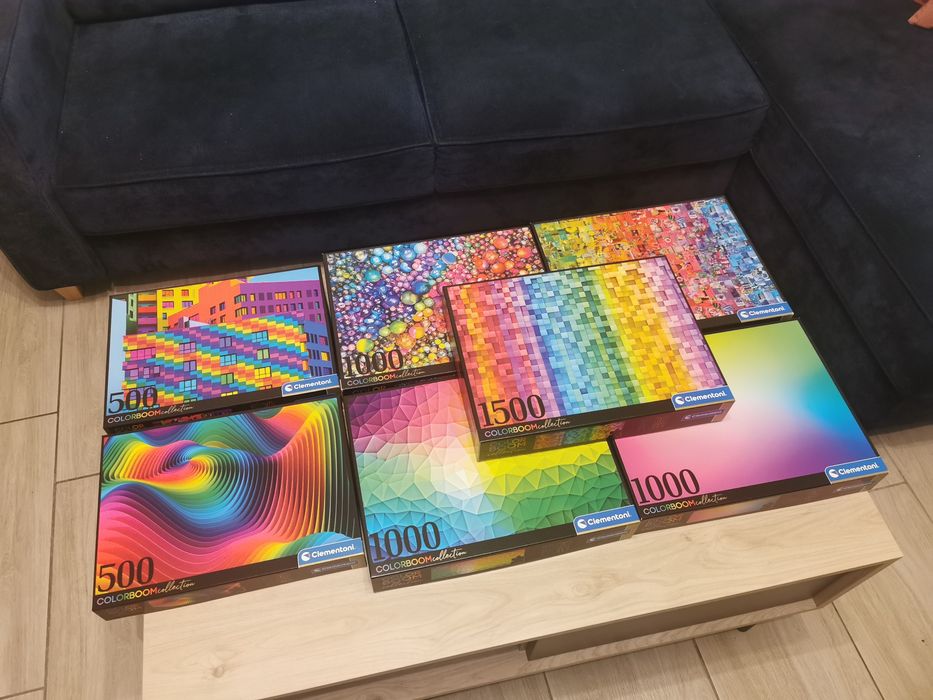 Puzzle Clementoni Colorboom zestaw 7 opakowań 2x 500, 4x1000, 1x1500