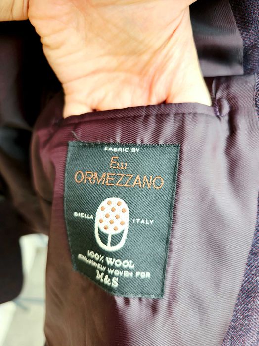 Męska marynarka wełniana Marks & Spencer Collezione 100% wełna żakiet