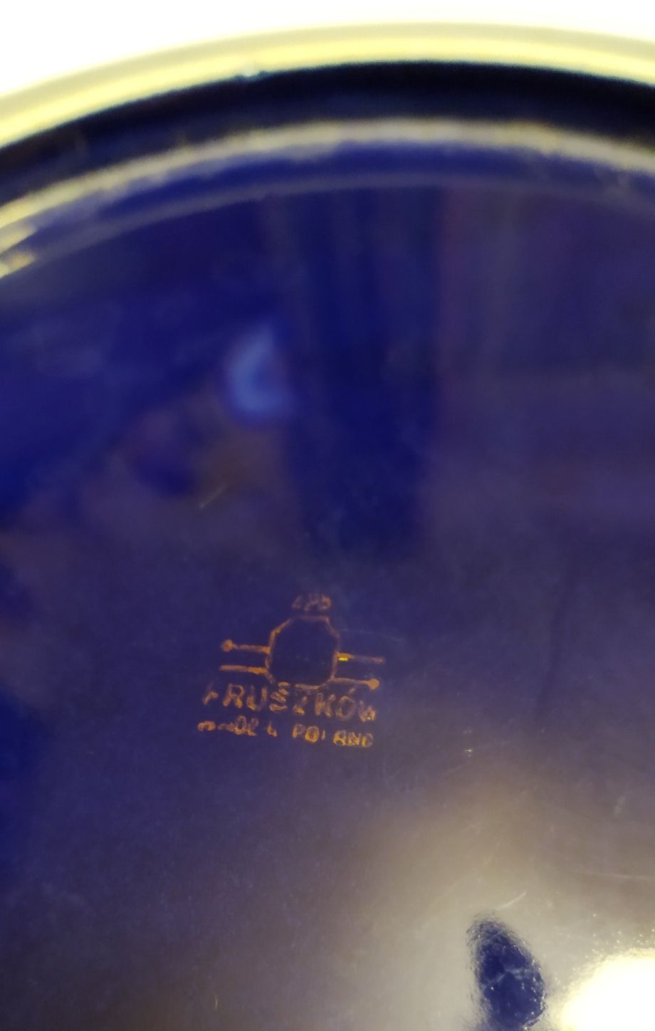 PRL Pruszków talerz płaski kobaltowy 24 cm