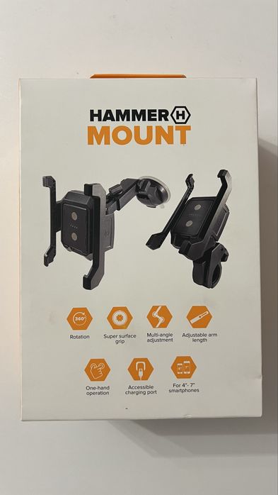 Uchwyt swmochodowy, rowerowy HAMMER Mount Holder Czarny Nowy