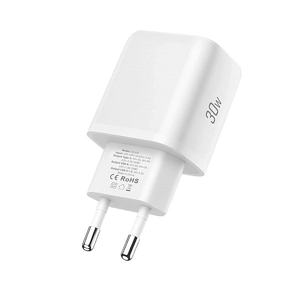 Ładowarka sieciowa Tech-Protect NCA30 PD 30W QC3.0 USB-A / USB-C + Kab