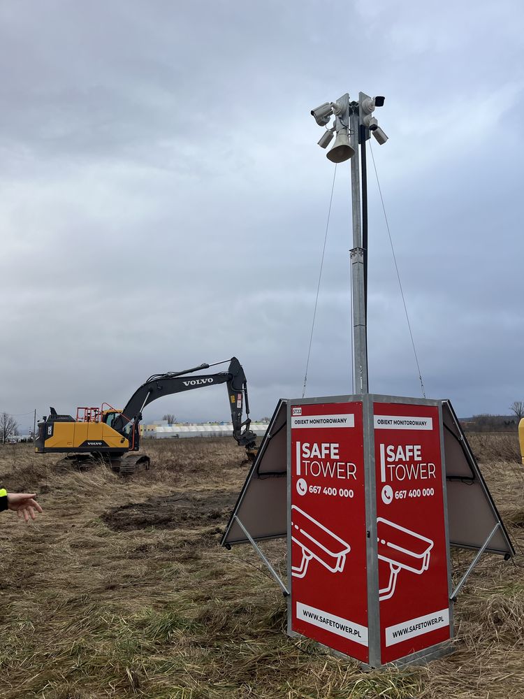 Mobilna wieża monitoring kamery budowa ochrona safetower tower maszt