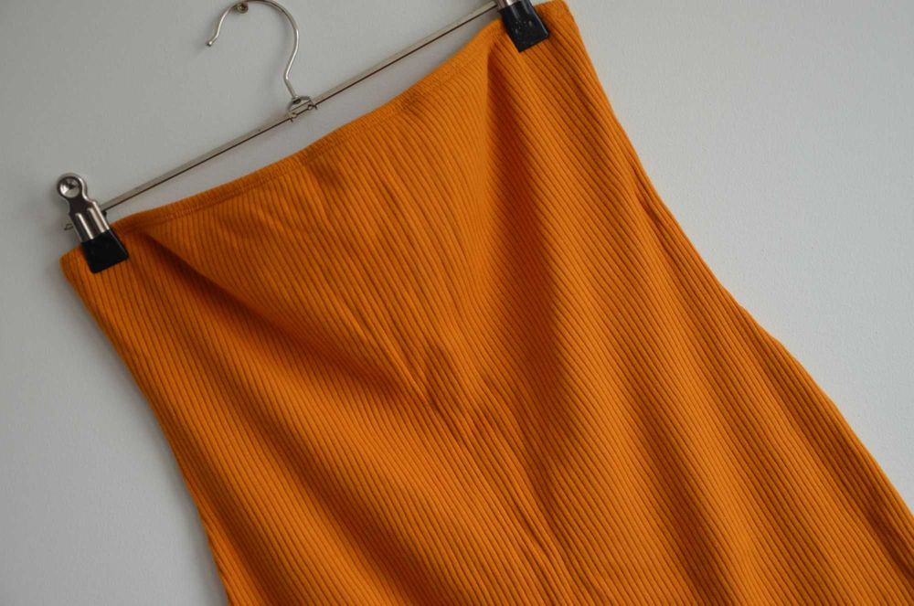 H&M sukienka bez ramiączek na lato dzianina pomarańcz nowa S / M 36 38