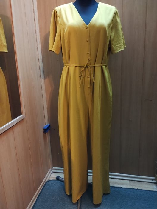 Kombinezon 46 musztarda, szerokie nogawki