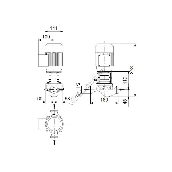 Насос з сухим ротором Grundfos TP 25-90/2 3x400V