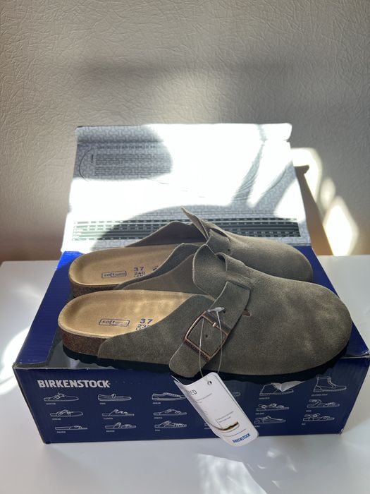 Birkenstock Boston коричневі, 37 розмір (замшеві шльопанці)