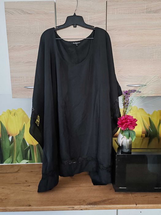 Cudna ciekawa wizytowa czarna tunika z koronką Scarlett&Jo 52 polieste