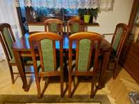 Oddam Stół drewniany i 6 krzeseł 84×133