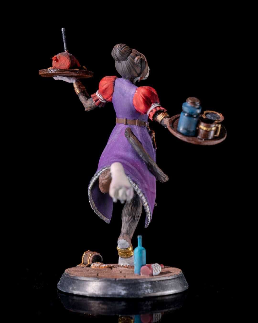Ms. Tabiha Tabaxi kelnerka 32mm 14K zgodna z DnD RPG Pathfinder Warham