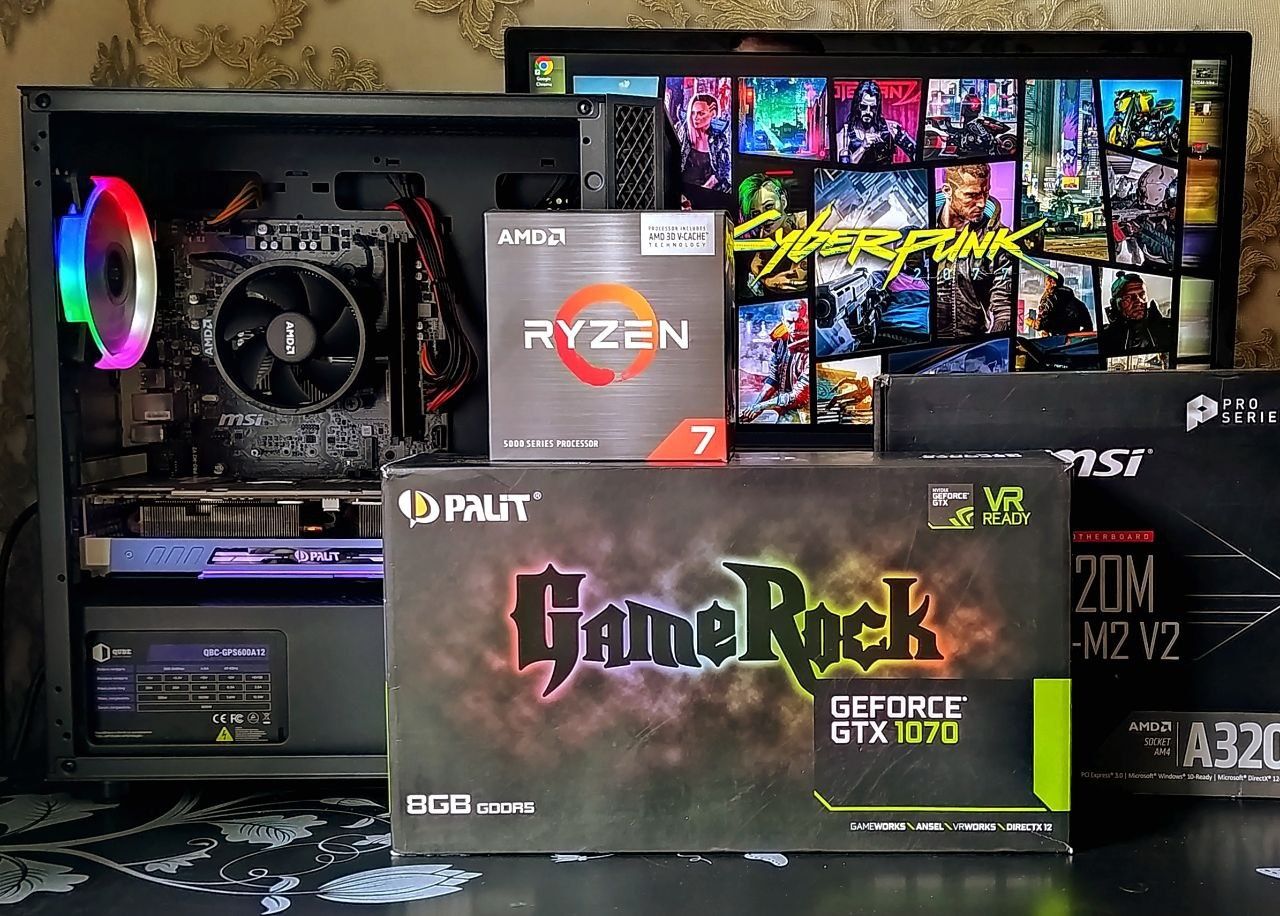 ПК GTX1070/ Ryzen 7 2700/ 16-32Gb DDR4 игровой компьютер s-AM4