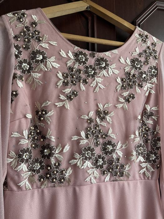 Сукня, плаття святкове, пудрове М-Л