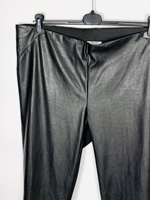Legginsy z eko skóry i materiału w prążki 5XL 50 C&A