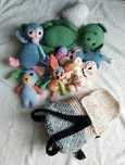 Handmade zabawki, miś,piesek,królik,zając,plecak robione na szydełku