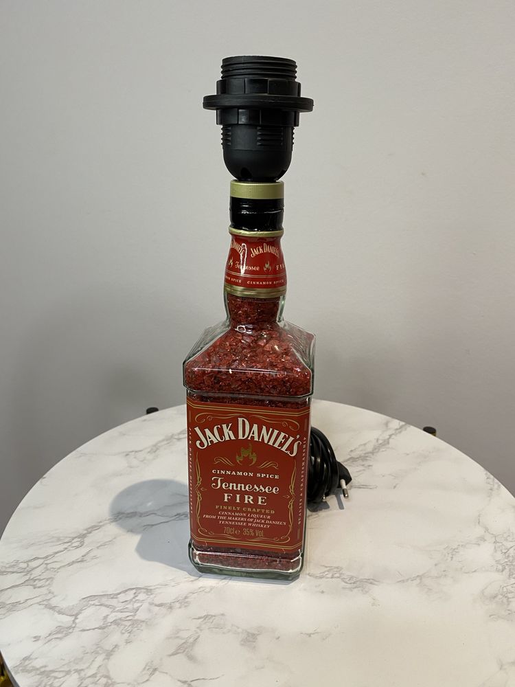 Lampka Nocna Jack Daniel’s Red Unikat Do Salonu Sypialni Hand Made