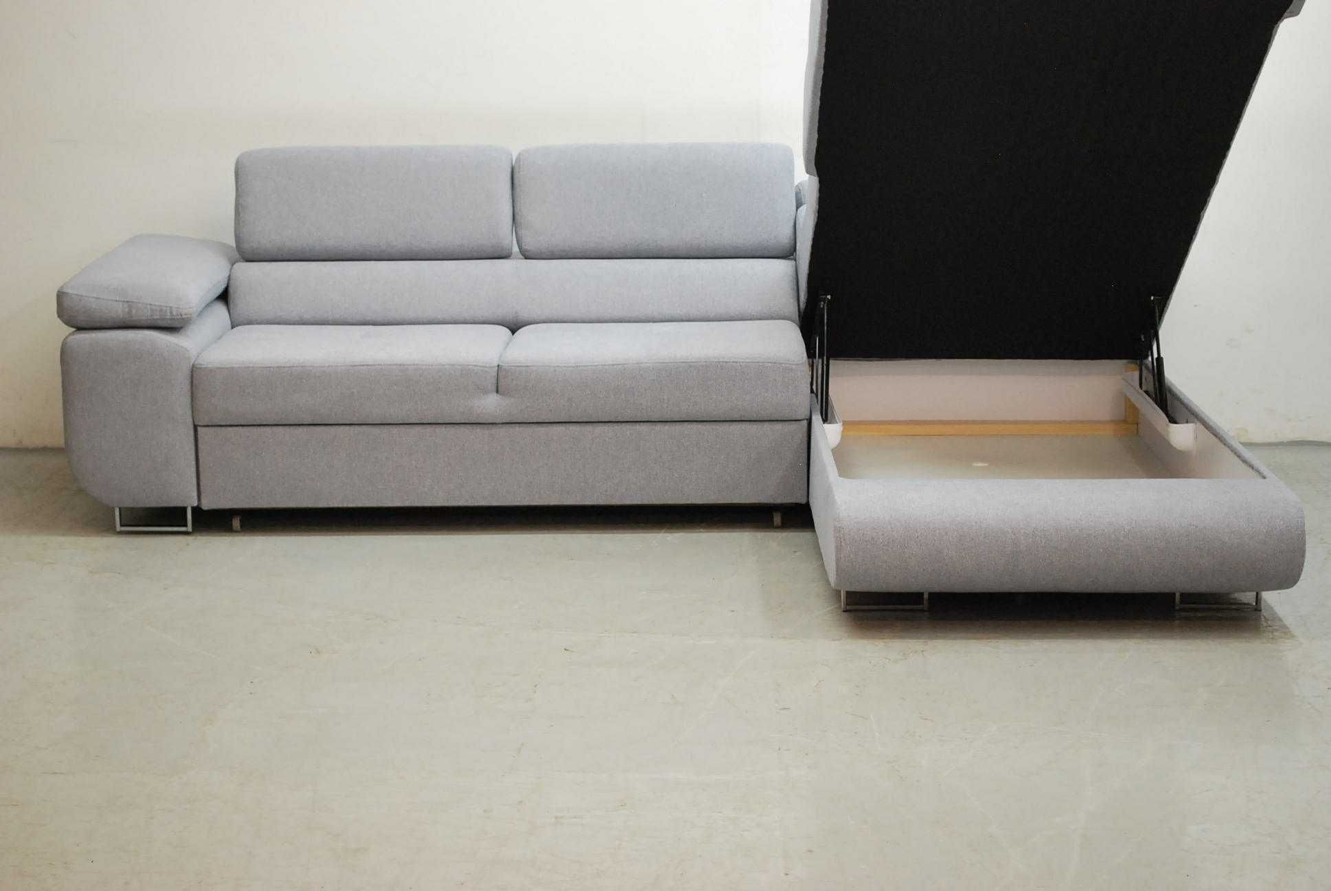 nbw DESIGN NOWOCZESNY narożnik z funkcja spania + pojemnik, sofa tkani