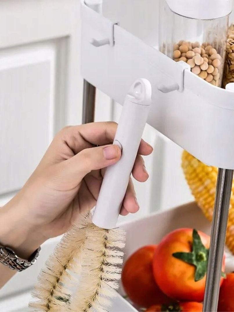 Półka Łazienkowa Kuchenna Mobilna Szafka na Kółkach, 4 Poziomy