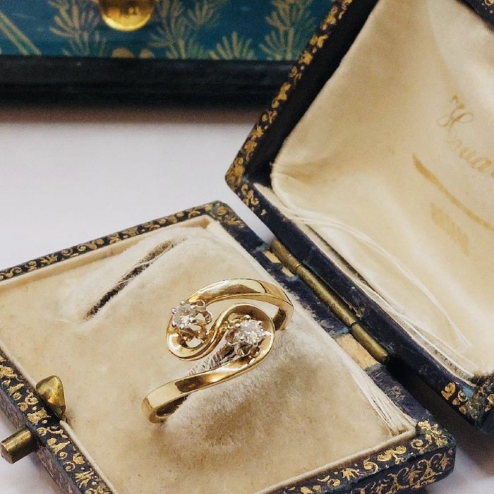 Pierścionek złoto 14k Toi et Moi brylanty 0,18 ct R18 wycen